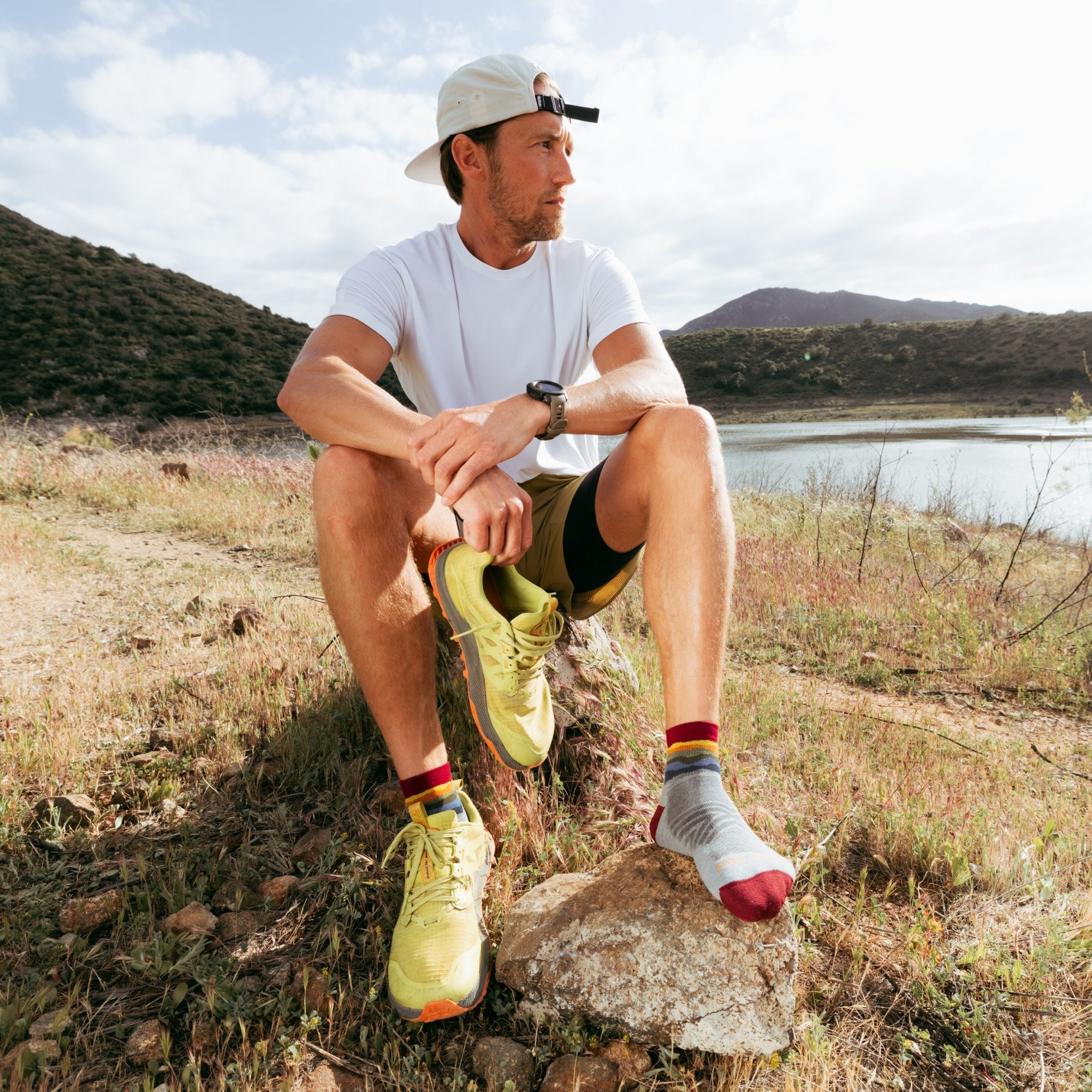 Men's Run Quarter Cushioned Ultra-Lightweight Running Socks