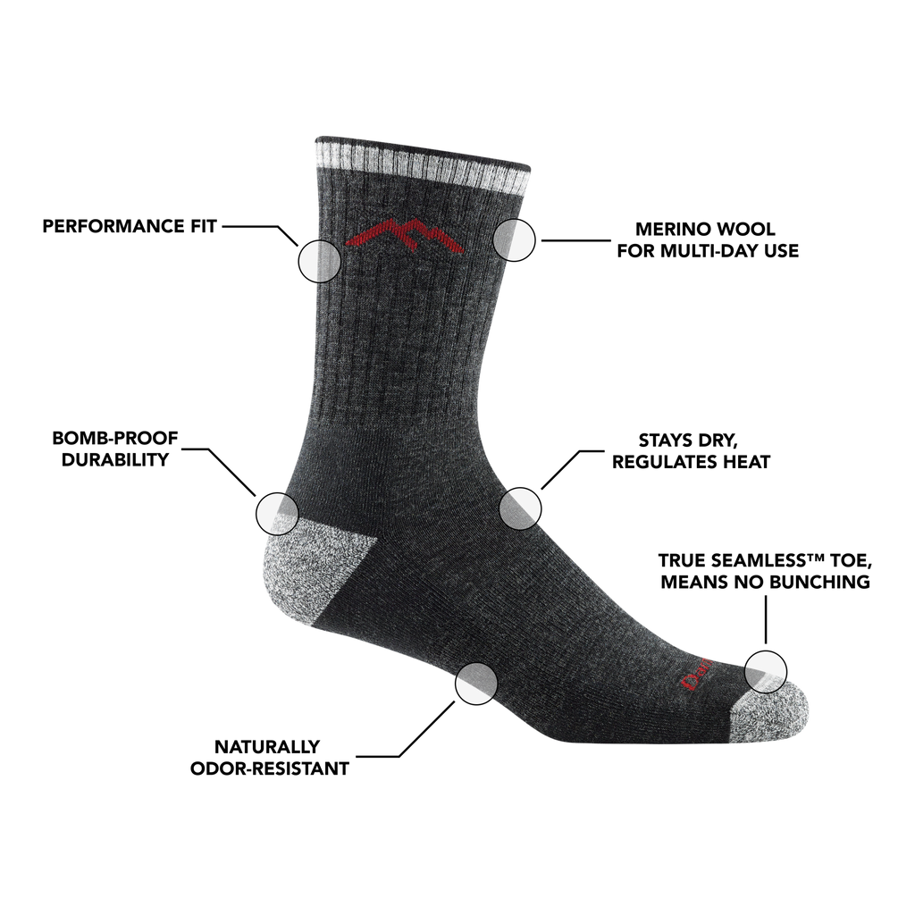 Men's Hiker Micro Crew Midweight Hiking Socks