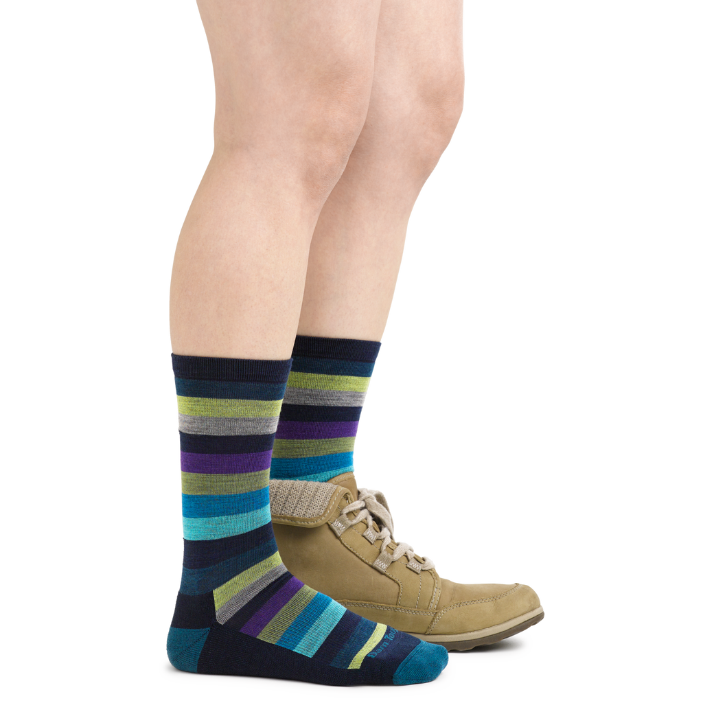 Women's Mystic Stripe Crew Lightweight Lifestyle Socks