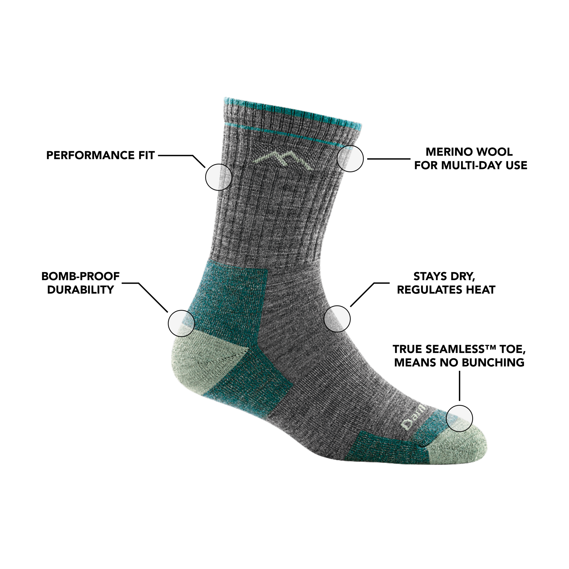 Women's Hiker Micro Crew Midweight Hiking Socks