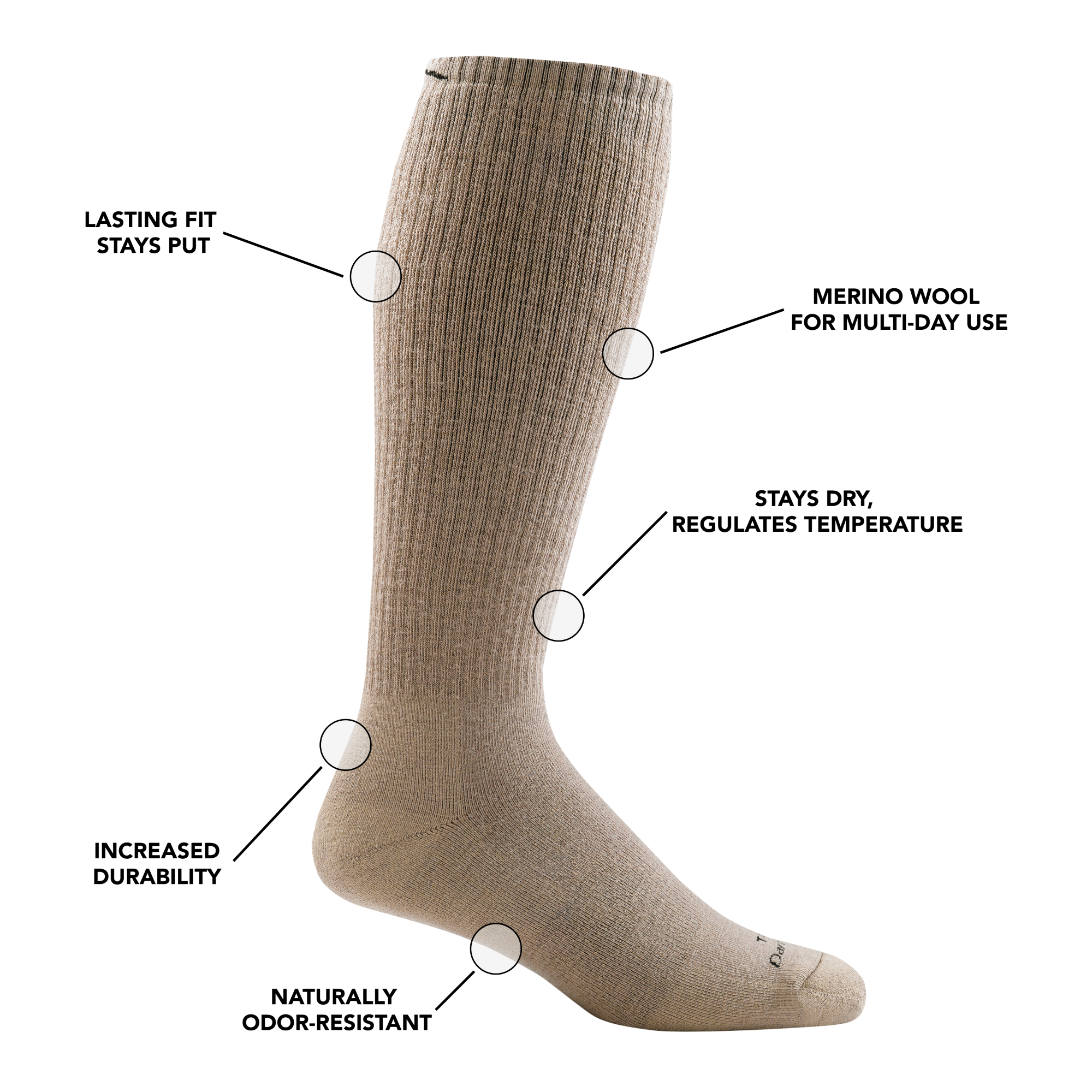 T4050 Over-the-Calf Heavyweight Tactical Socks with Full Cushion